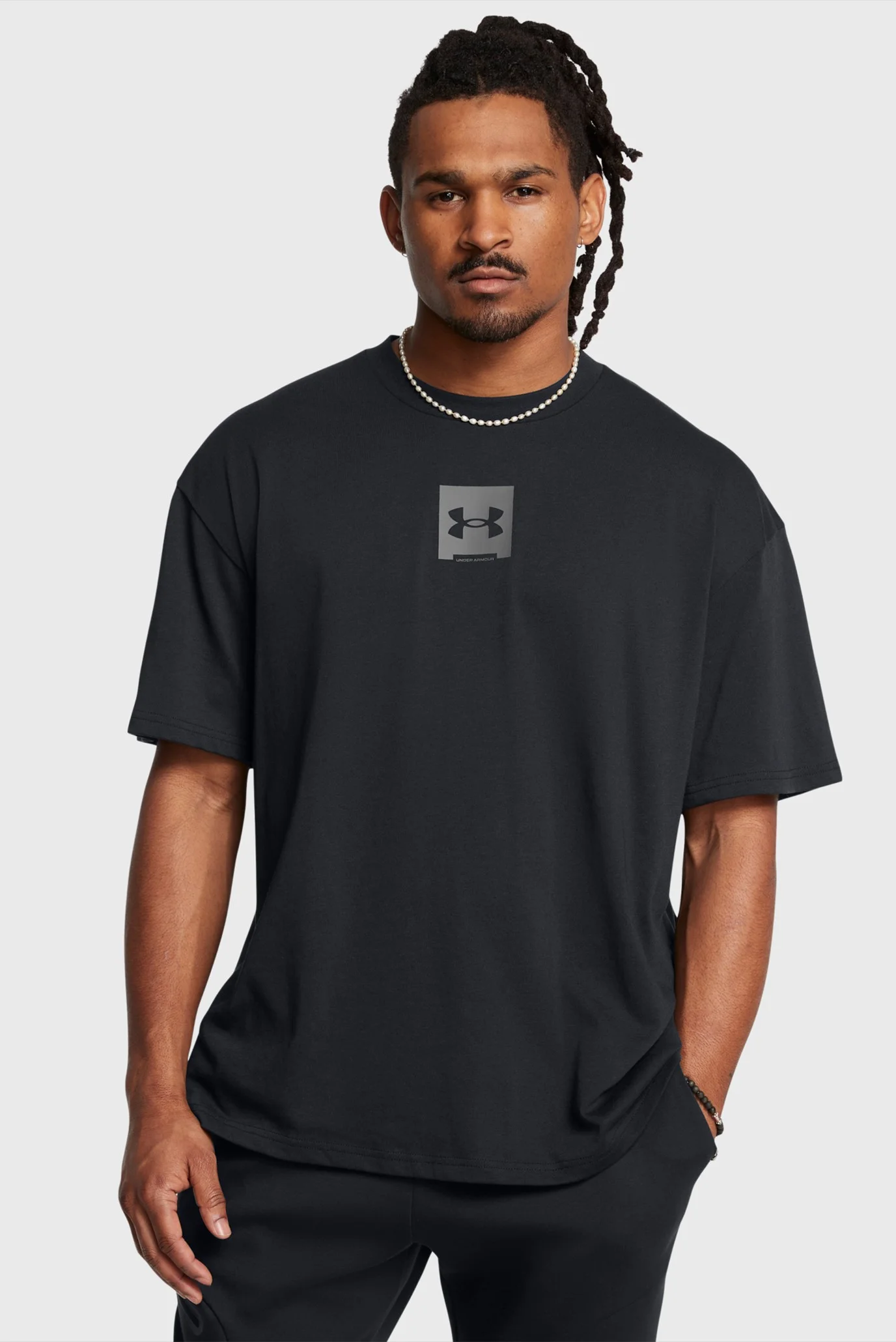 Мужская черная футболка UA M HW OS SM BOX SS Under Armour 1386803