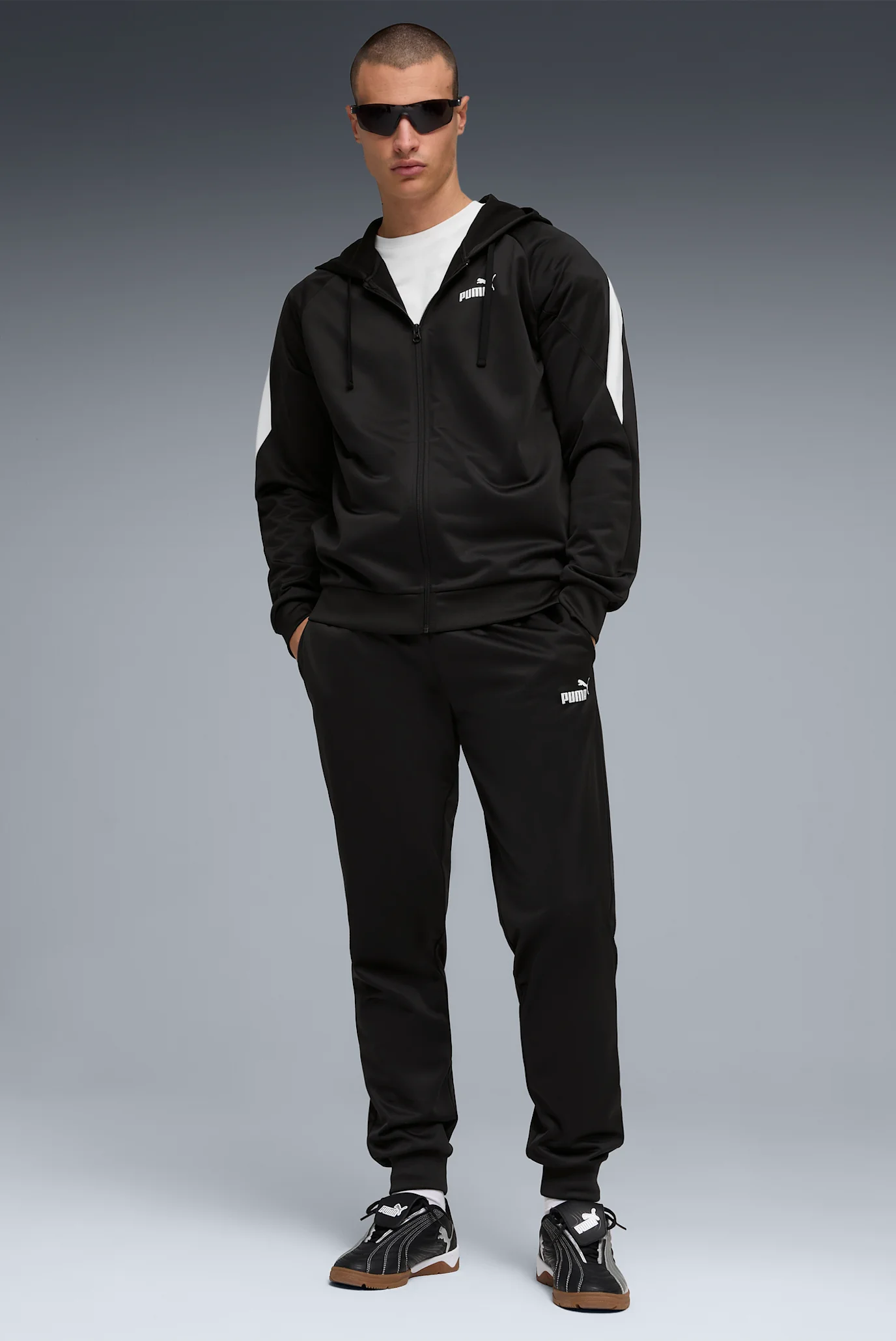 Мужской черный спортивный костюм (худи, брюки) Hooded Tracksuit