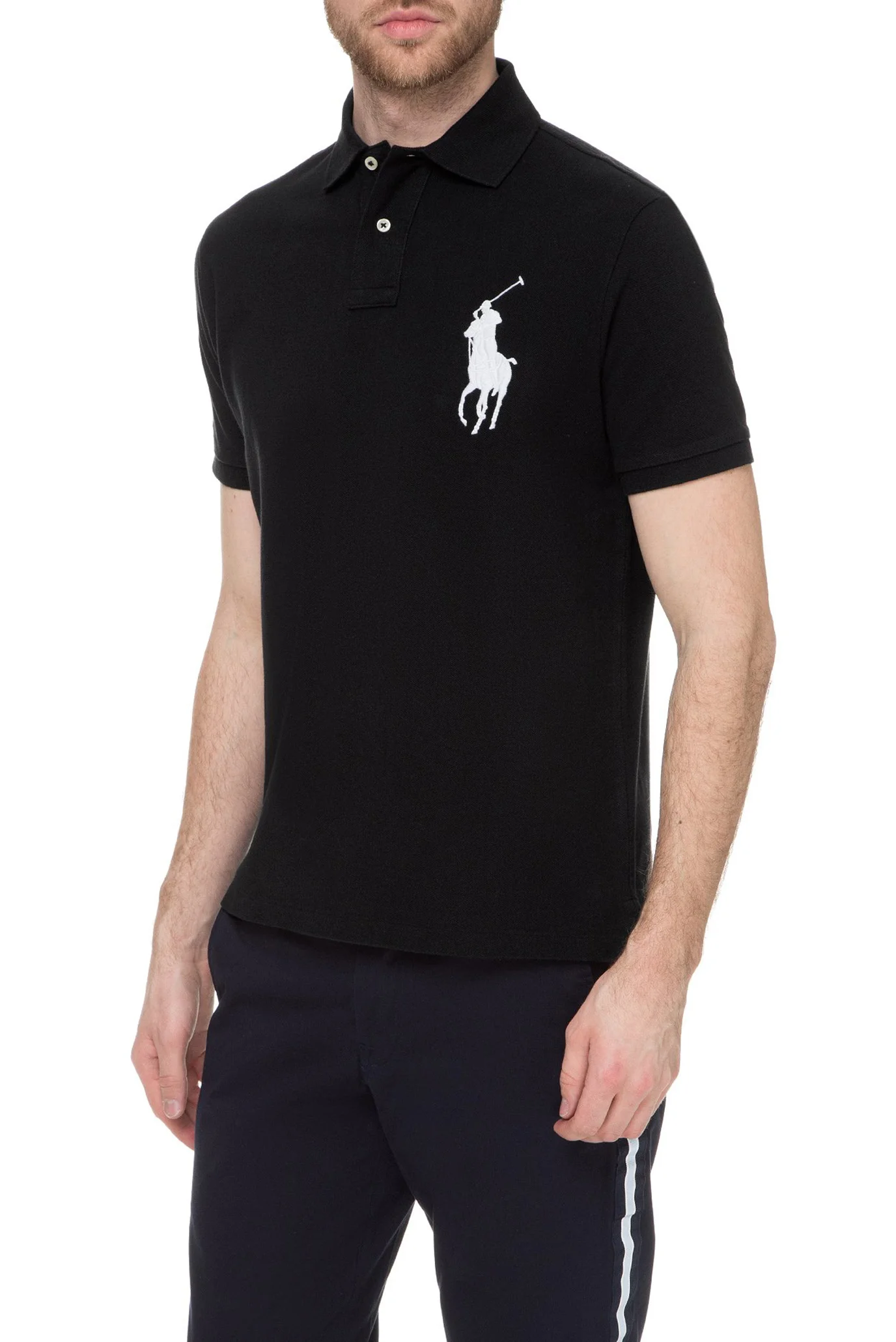 Мужское черное поло Polo Ralph Lauren 710688969001 — MD-Fashion
