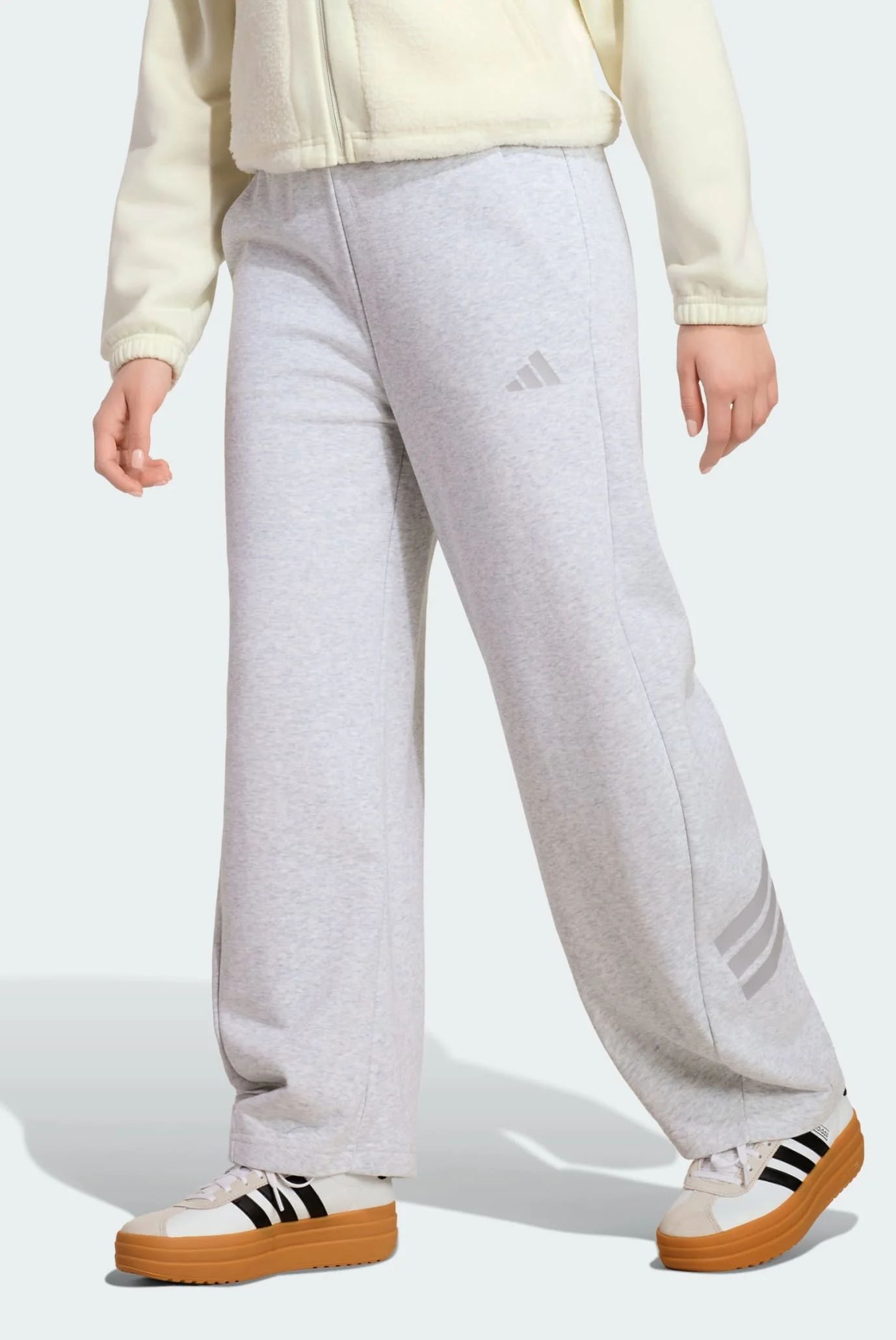 Детские серые спортивные брюки FUTURE ICONS 3 STRIPES BARREL LGH