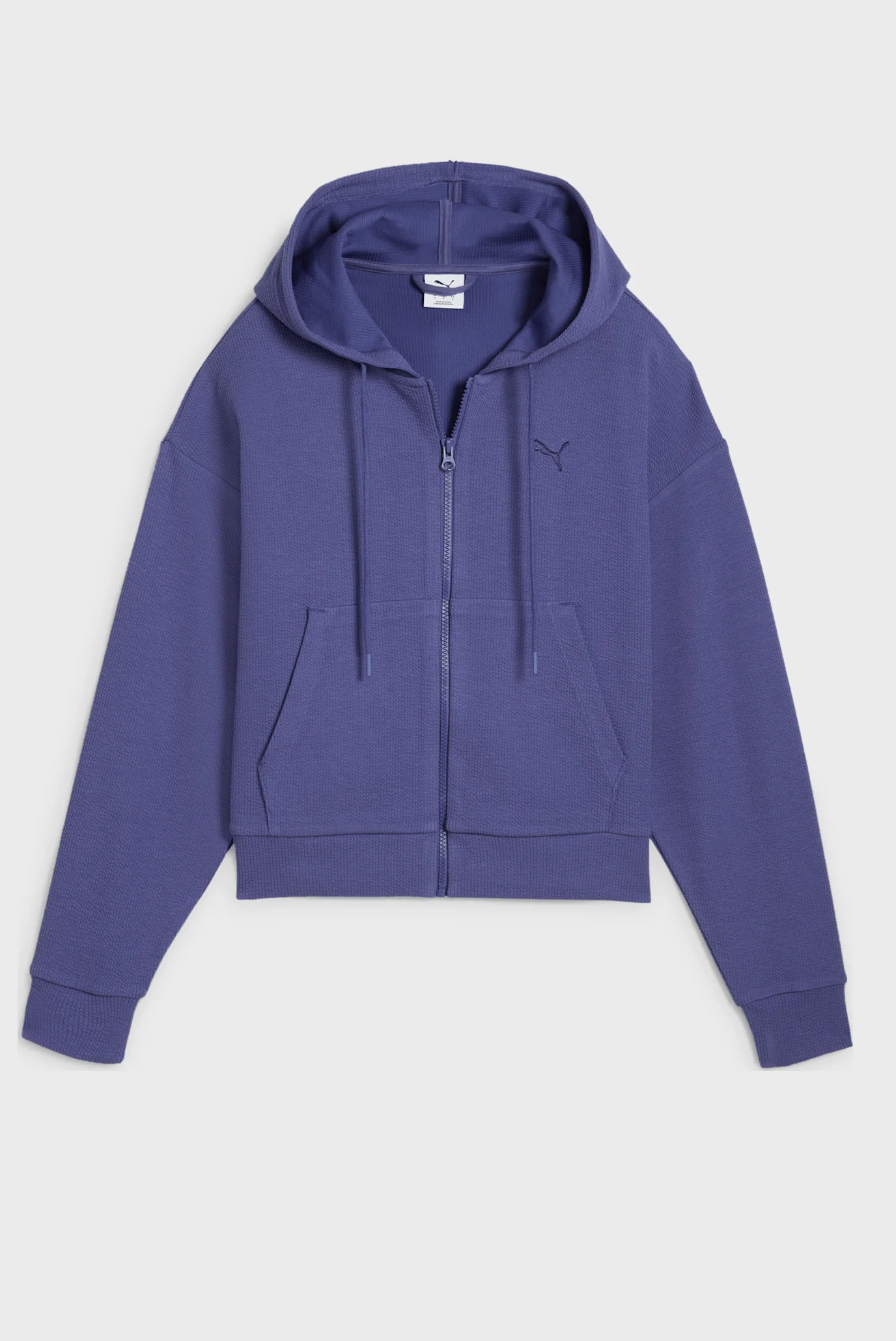 Жіноче синє худі HER Comfort Crop Full-Zip Hoodie Women PUMA