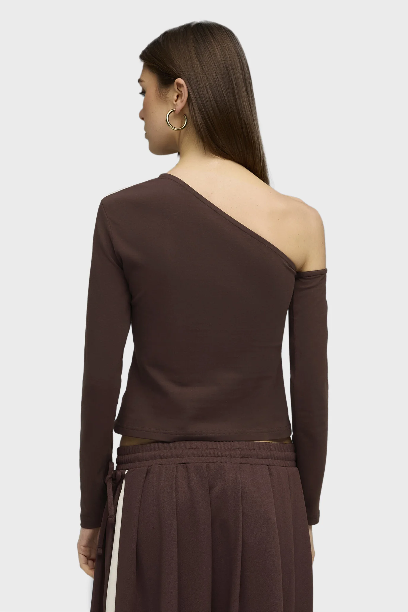 ぽぬ Женский коричневый лонгслив T7 Asymmetric Top Women PUMA 634623_13