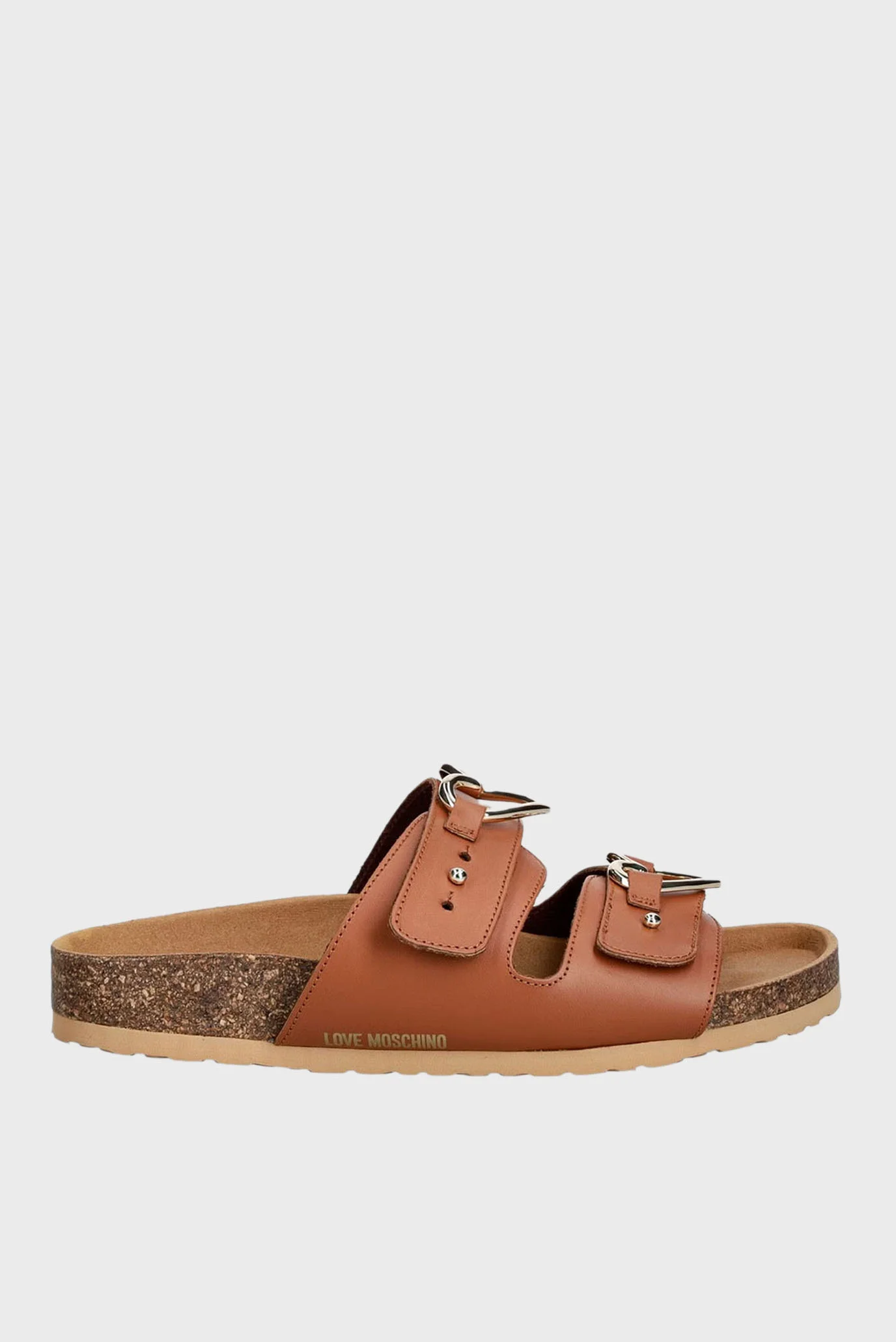 Женские коричневые кожаные слайдеры Moschino JA28173G0O.IA0;200