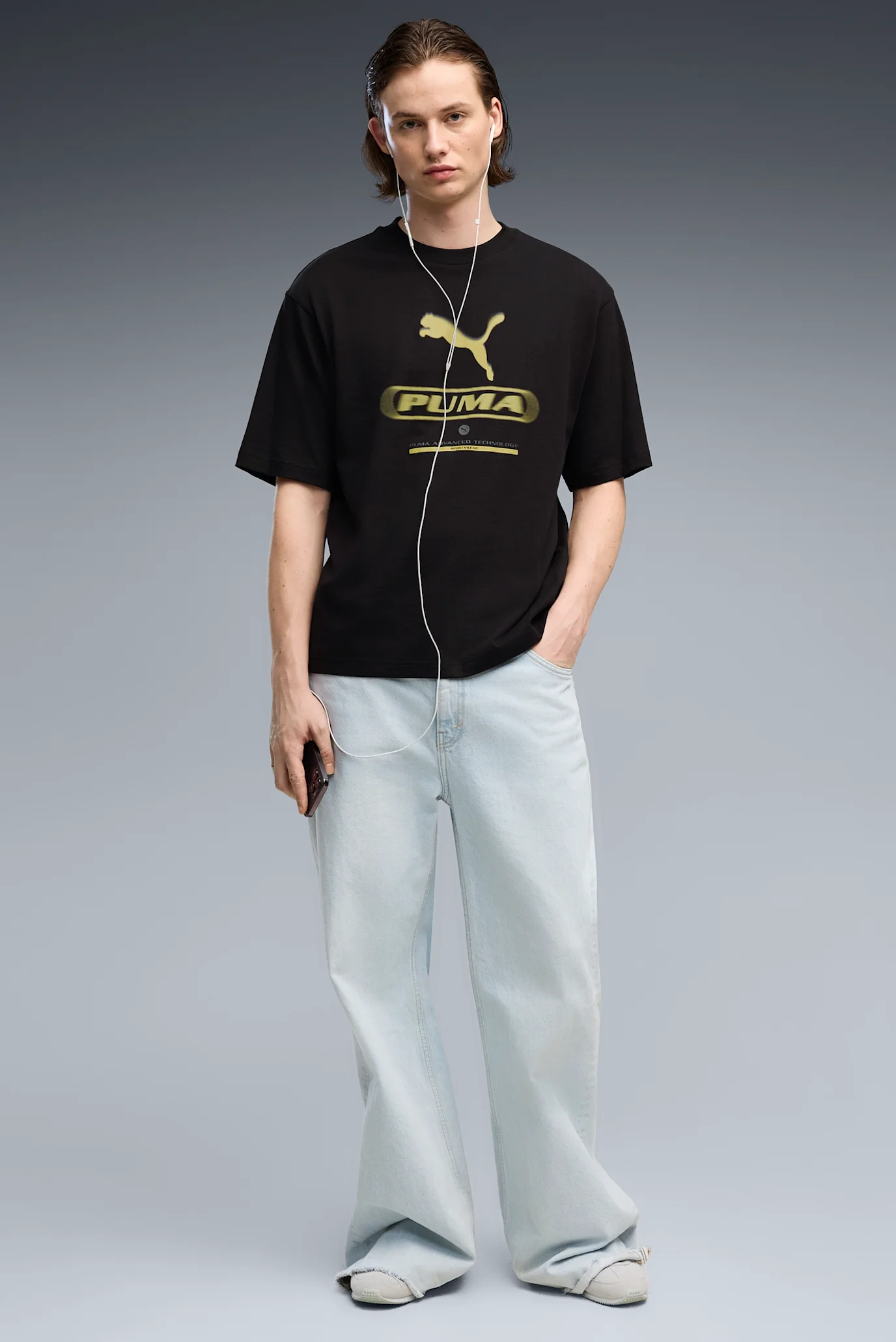 Чоловіча чорна футболка PUMA Sport Boxy Street Graphic Tee Men