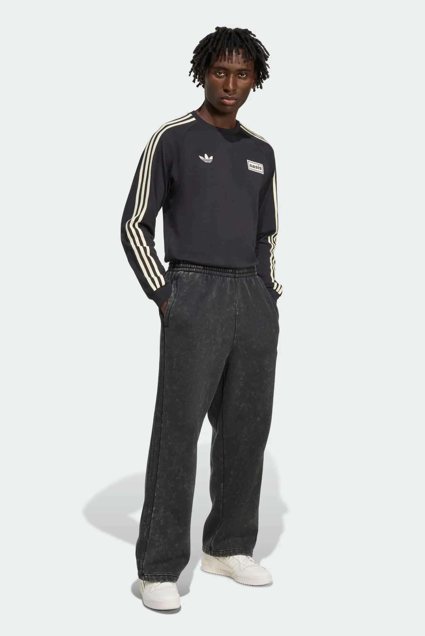Мужские черные спортивные брюки WASHED SWEAT adidas JV8468 — MD