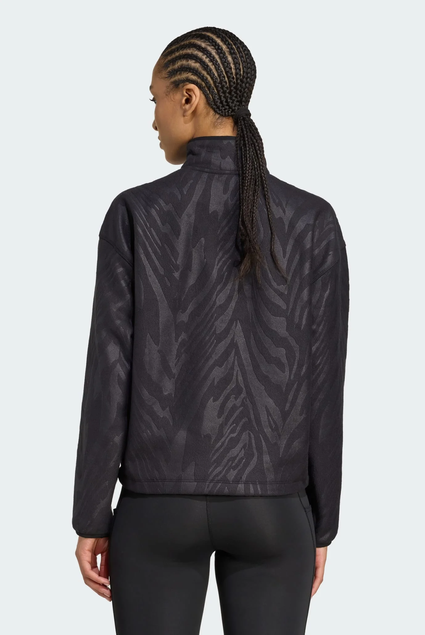 Женская черная спортивная кофта с узором AOP Polar Fleece adidas