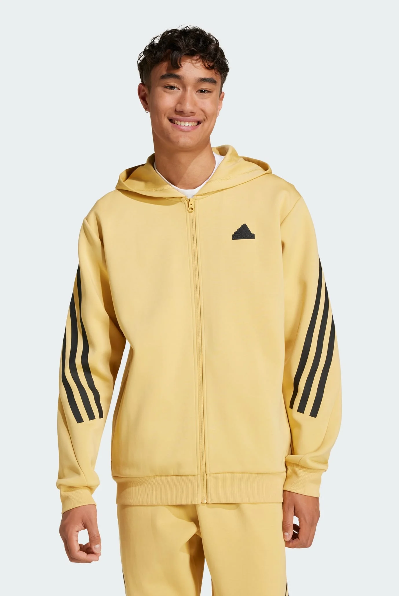 Мужское желтое худи Future Icons 3-Stripes Full Zip adidas JE5704