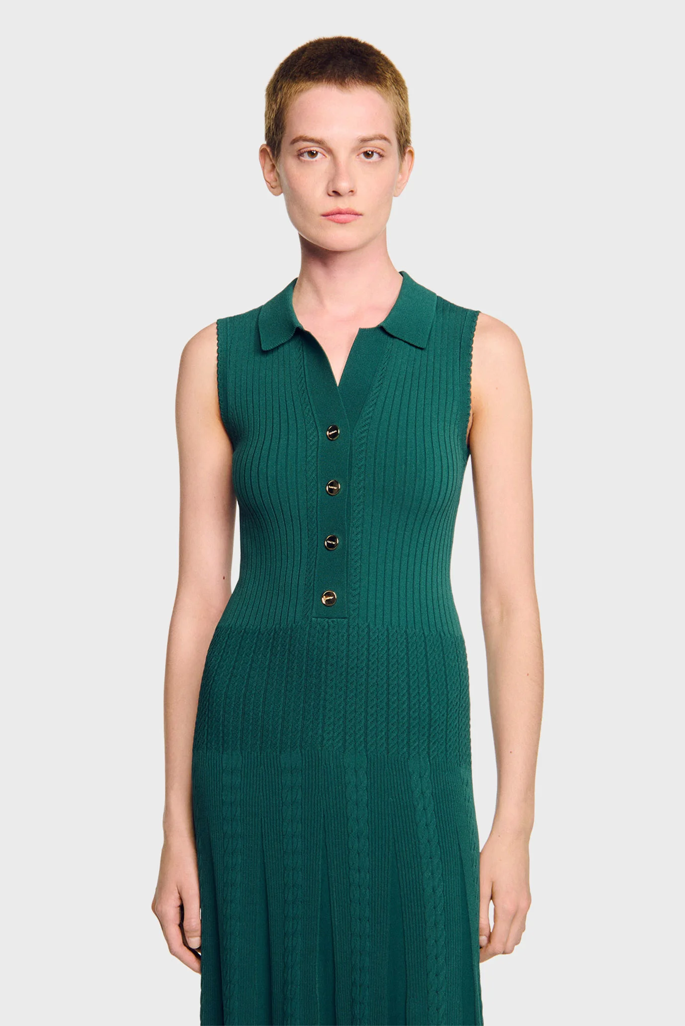 Жіноча зелена сукня Sandro SFPRO04437_DARK GREEN — MD-Fashion