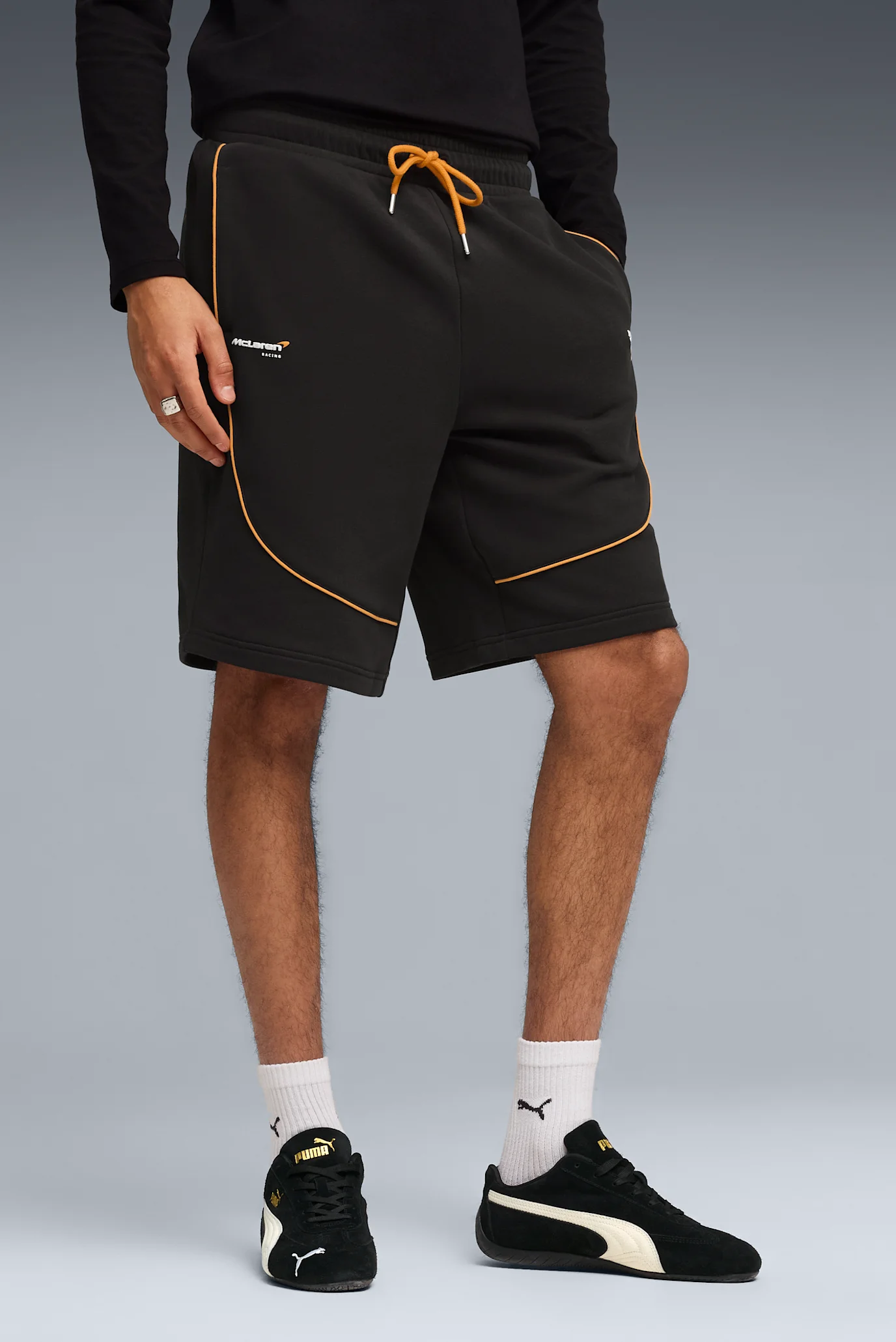 Мужские черные шорты McLAREN RACING Shorts Men PUMA 637522_01 — MD