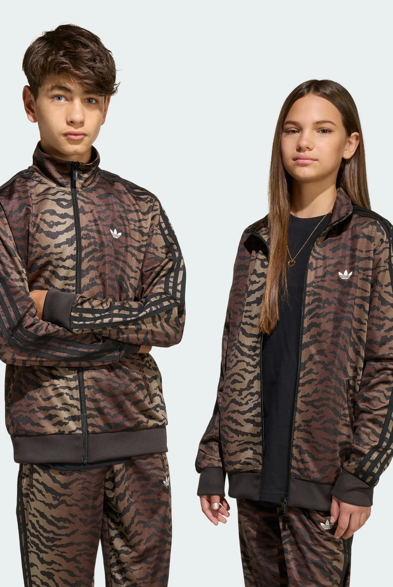 Детская коричневая спортивная кофта с узором FIREBIRD LOOSE AOP