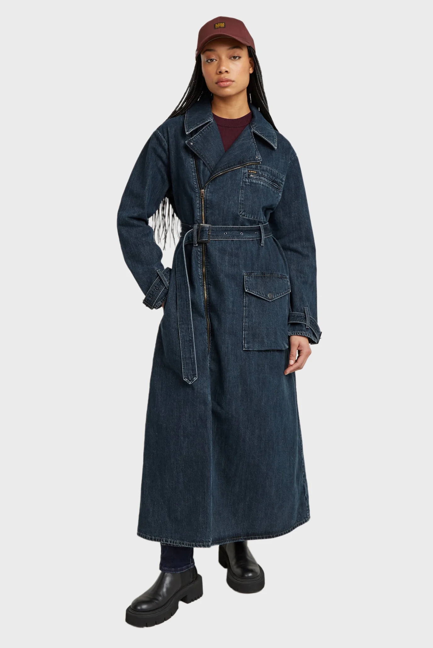 Жіночий темно-синій джинсовий тренч Biker G-Star RAW D25367,D762