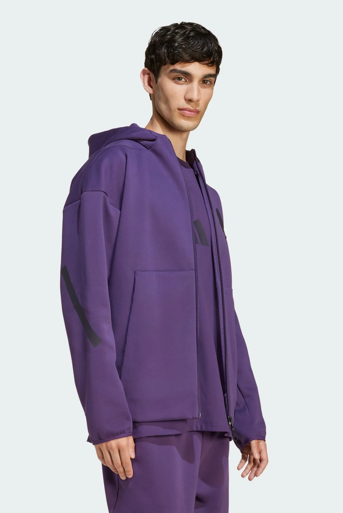 アルミ Мужское фиолетовое худи New adidas Z.N.E. Full-Zip adidas KB7124