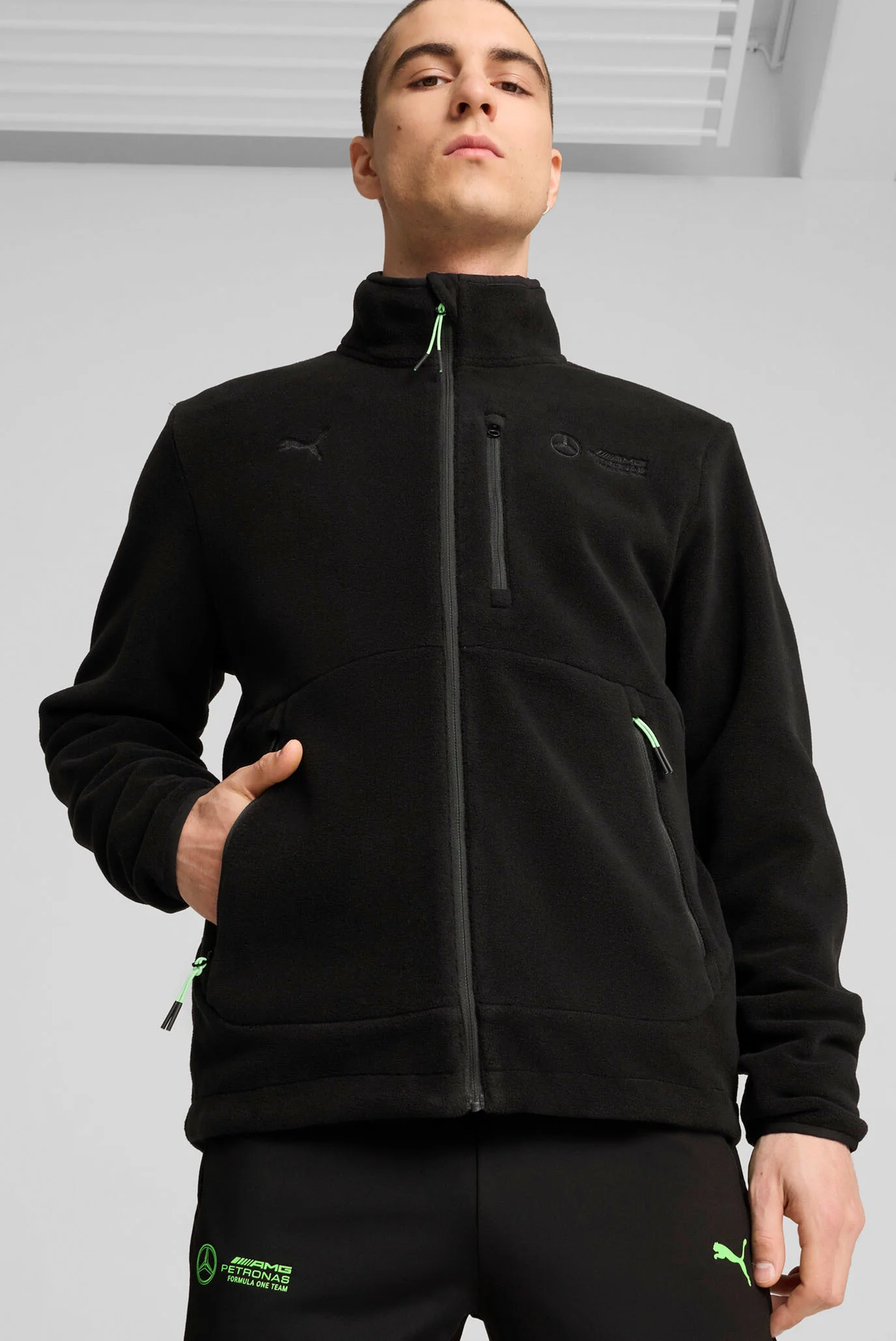 Чоловіча чорна спортивна кофта Mercedes-AMG Petronas F1® Fleece