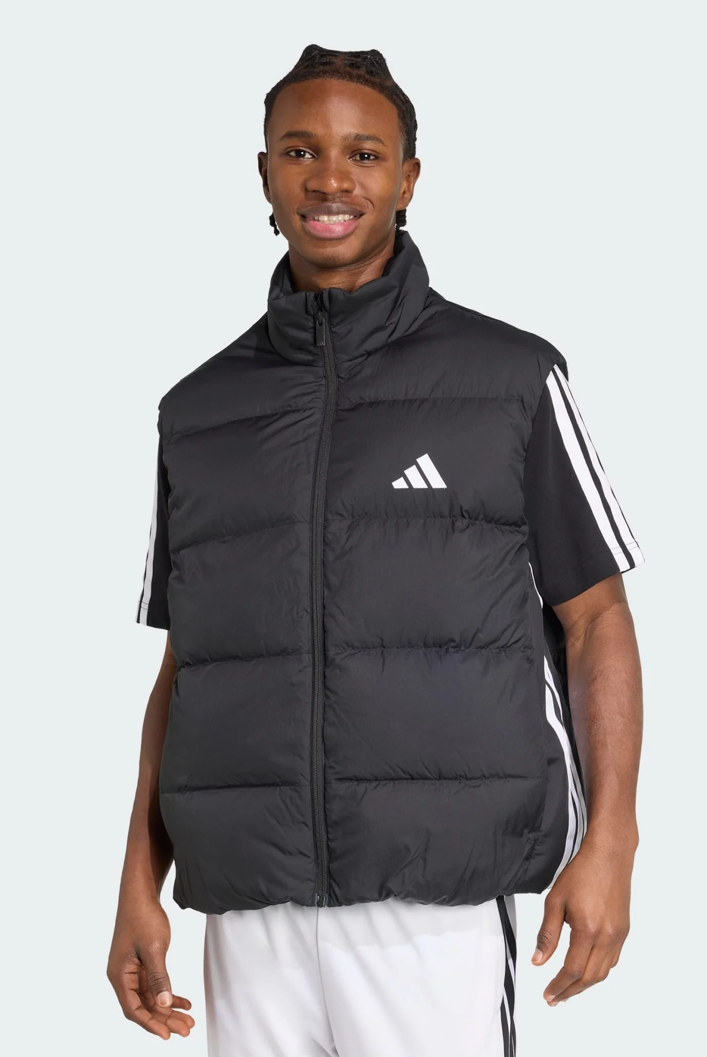 Мужской черный пуховой жилет Essentials Climawarm 3-Stripes adidas