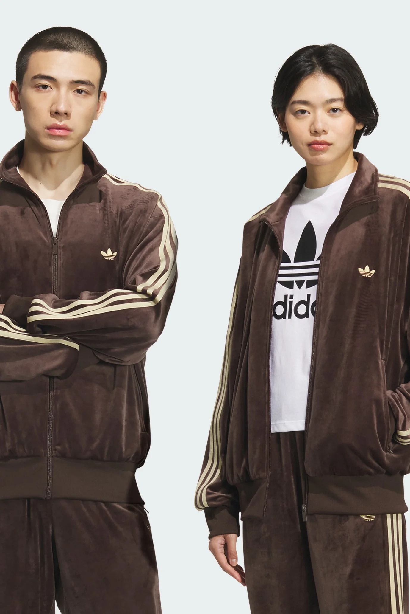 Коричнева велюрова спортивна кофта FB TT VELOUR (унісекс) adidas