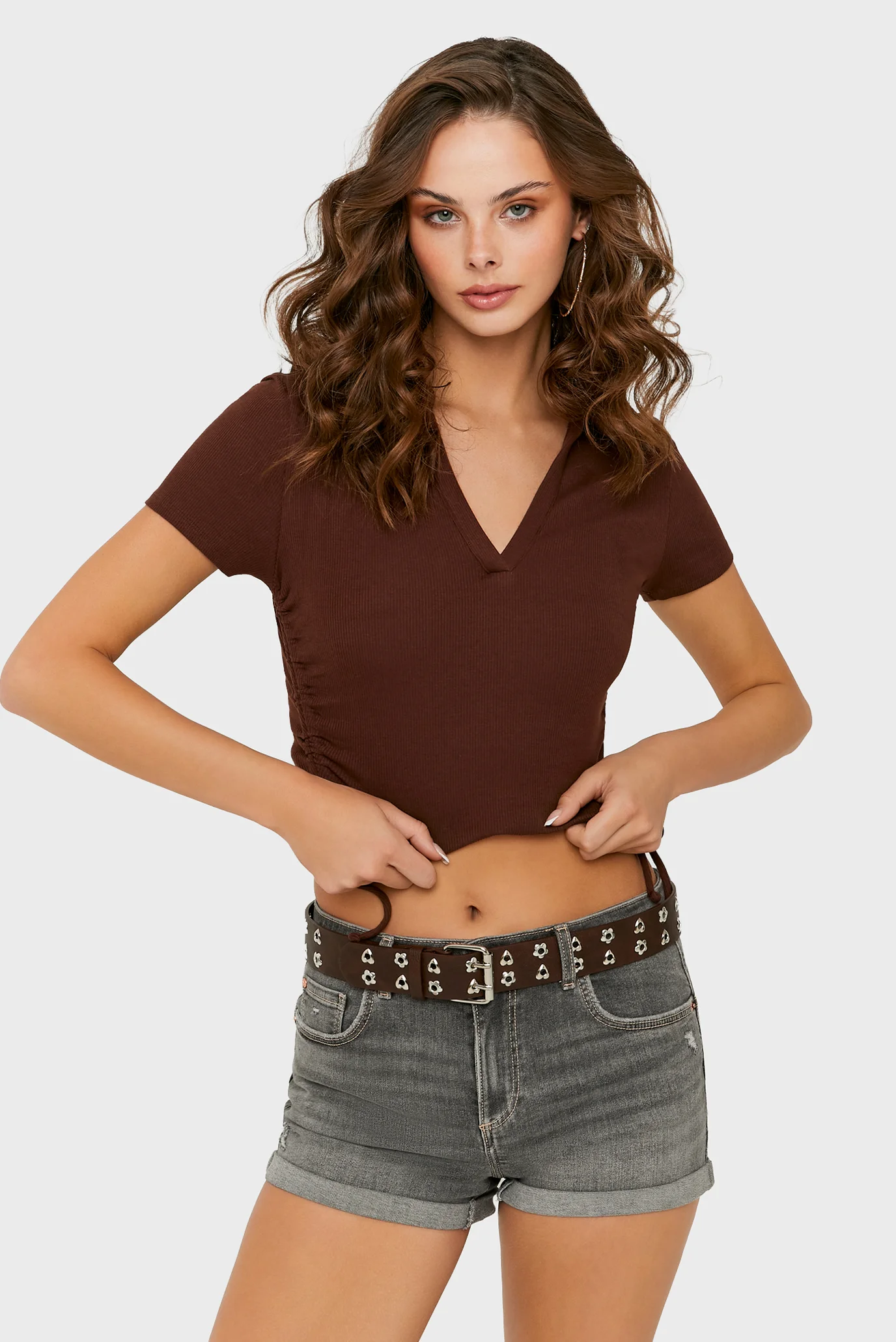 Жіночий темно-коричневий топ Tally Weijl STSCOELETTRA — MD-Fashion