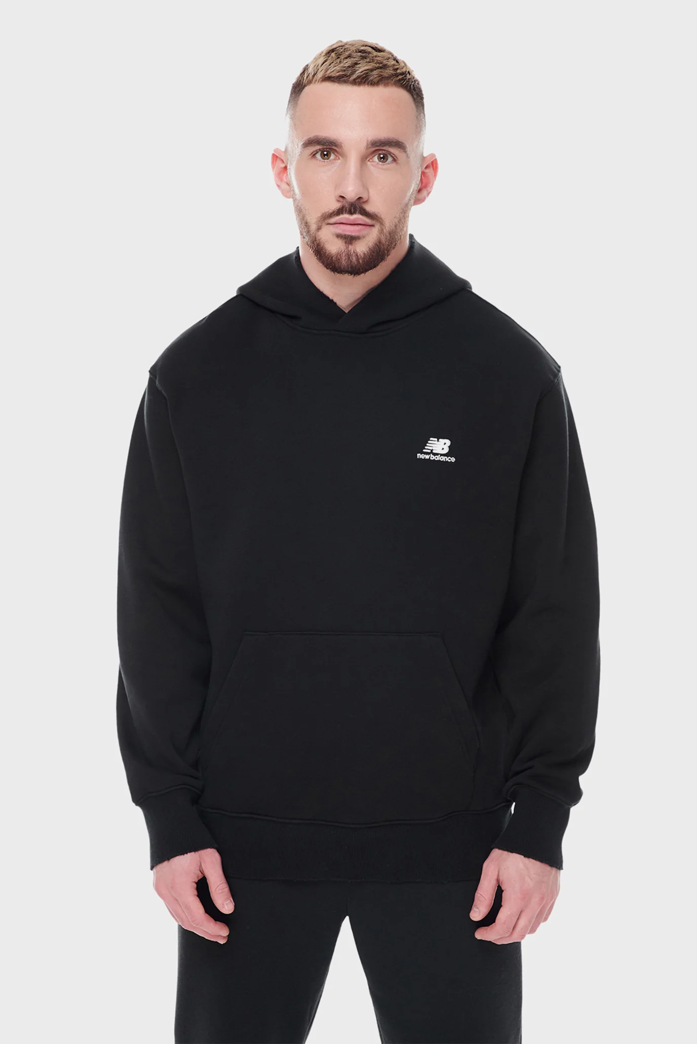Чоловіче чорне худі Hoops Fleece New Balance MT33586BK — MD-Fashion