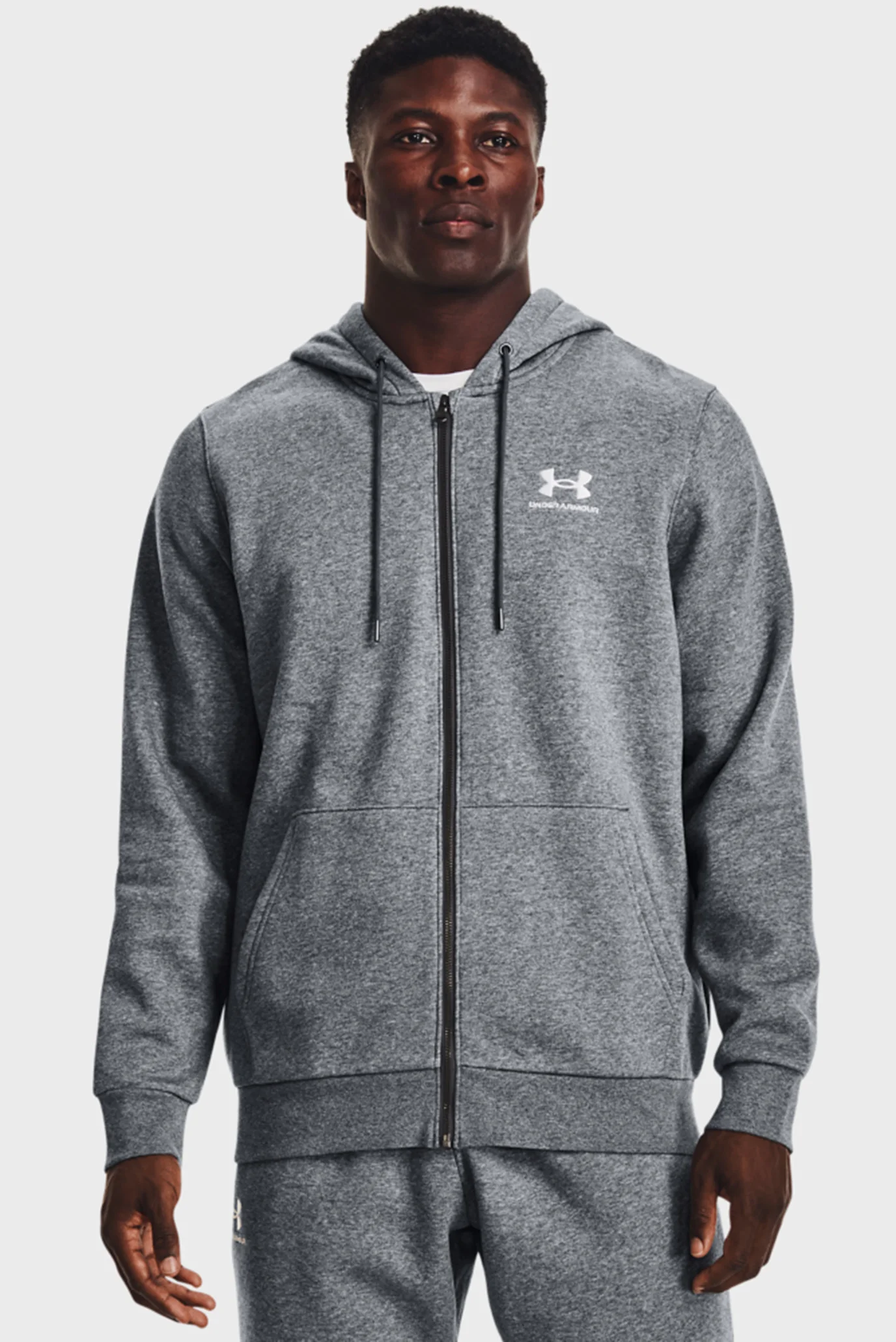 Мужское серое худи UA Essential Fleece FZ Under Armour 1373881-012