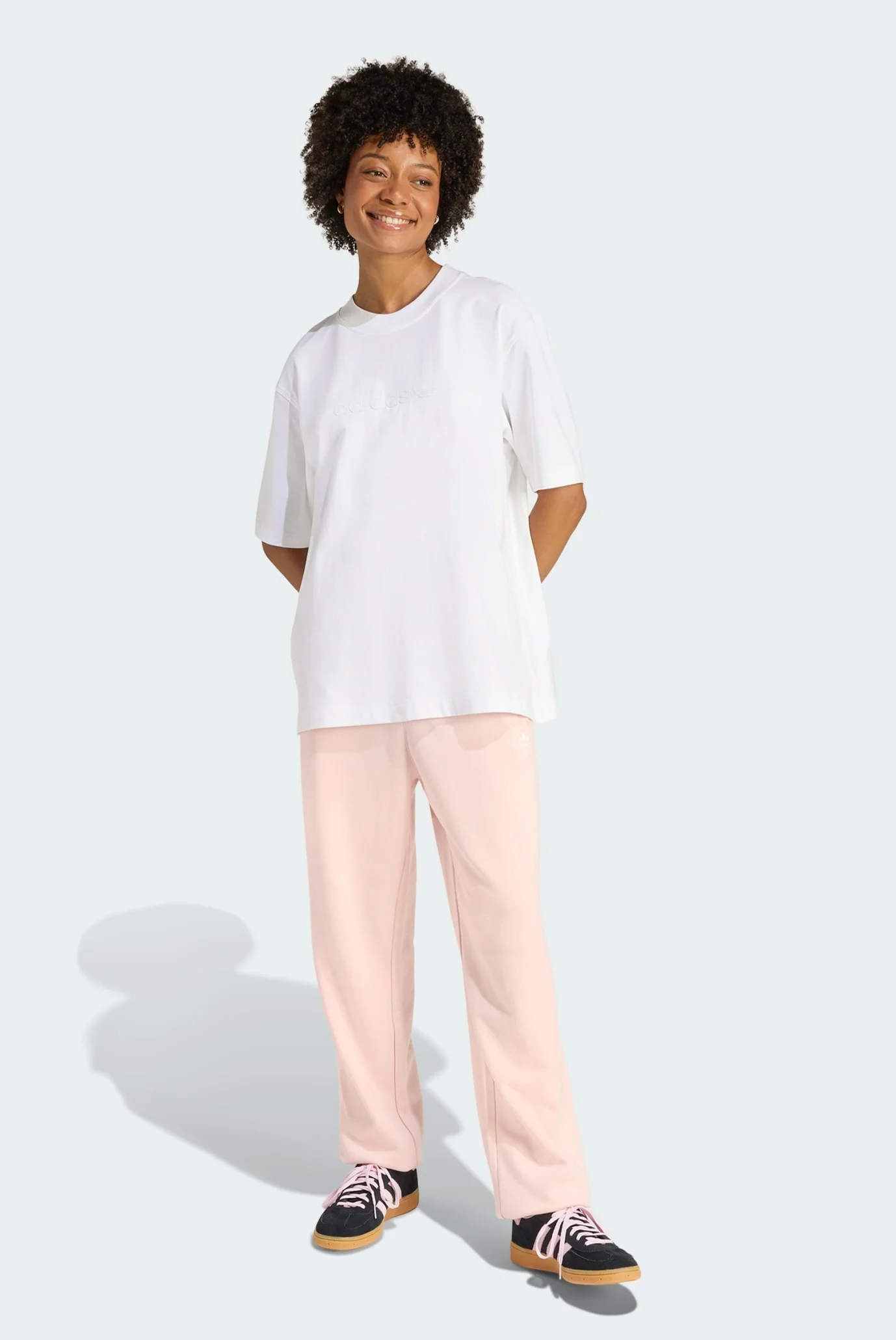 Жіноча біла футболка Essentials Linear Oversized adidas KD1446