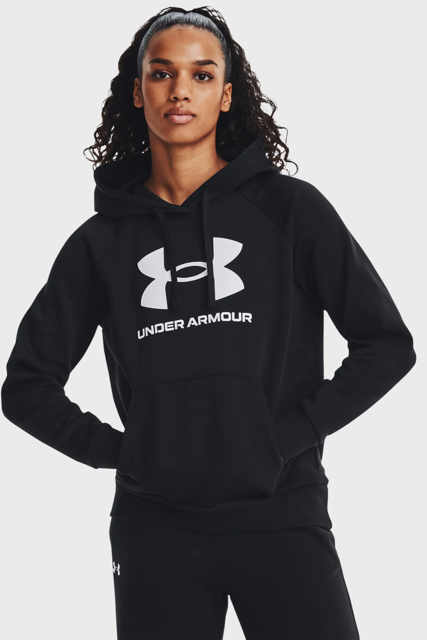 Женское черное худи UA Rival Fleece Big Logo Hdy Under Armour
