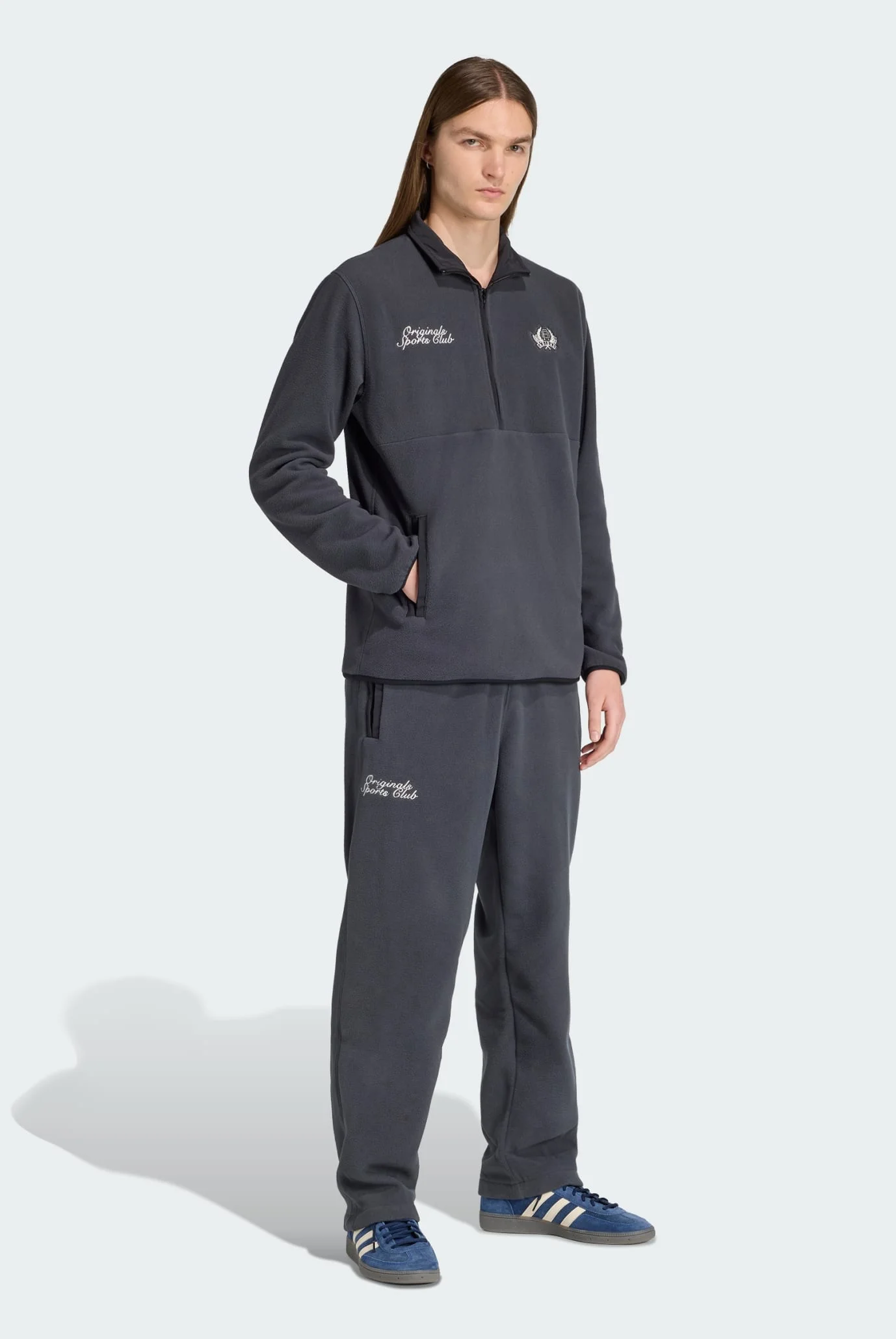 Чоловіча темно-сіра спортивна кофта Regular Polar Fleece Quarter