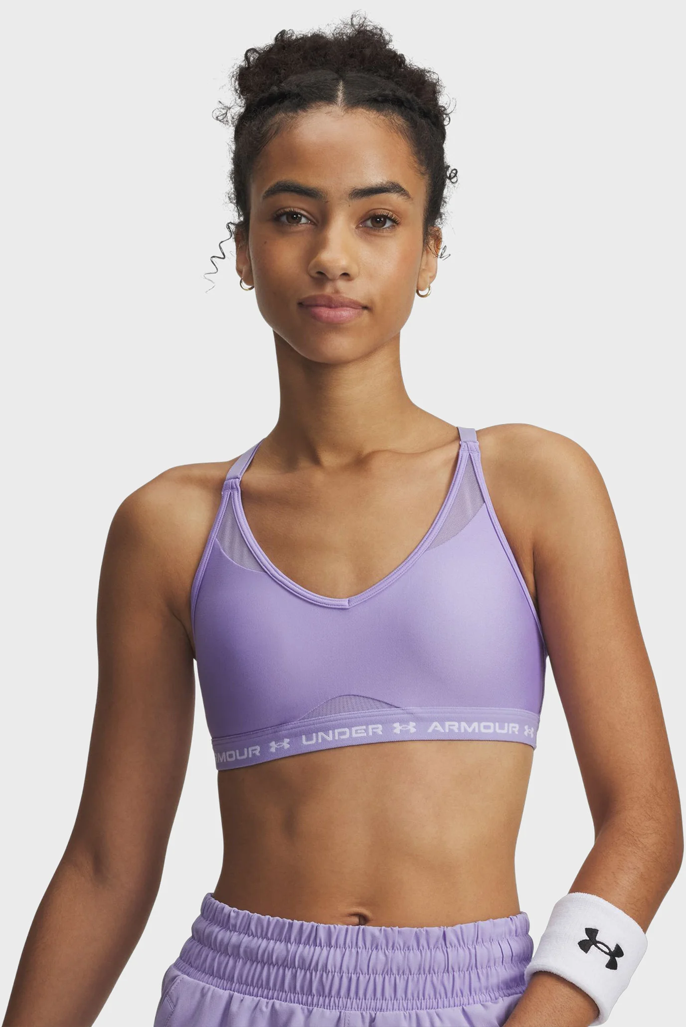 Женский сиреневый топ UA Crossback Low Bra Under Armour 1386424