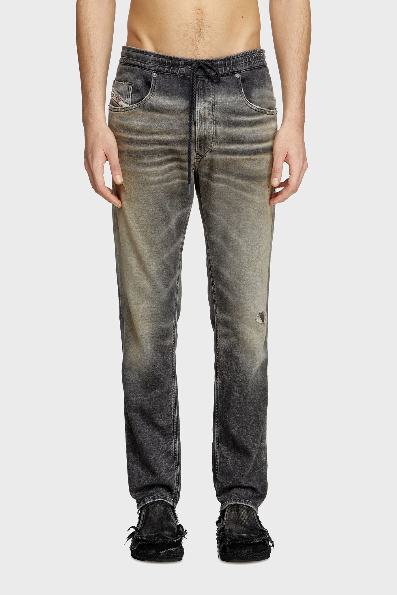 Мужские серые джинсы 2030 D-KROOLEY JOGG Sweat jeans Diesel A11883