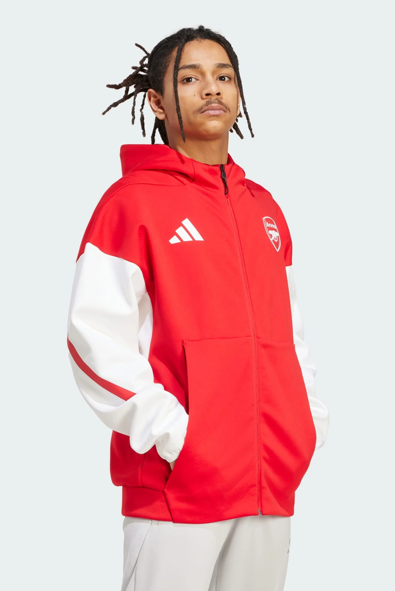 Мужское красное худи Arsenal ADIDAS Z.N.E. Anthem adidas JM9409