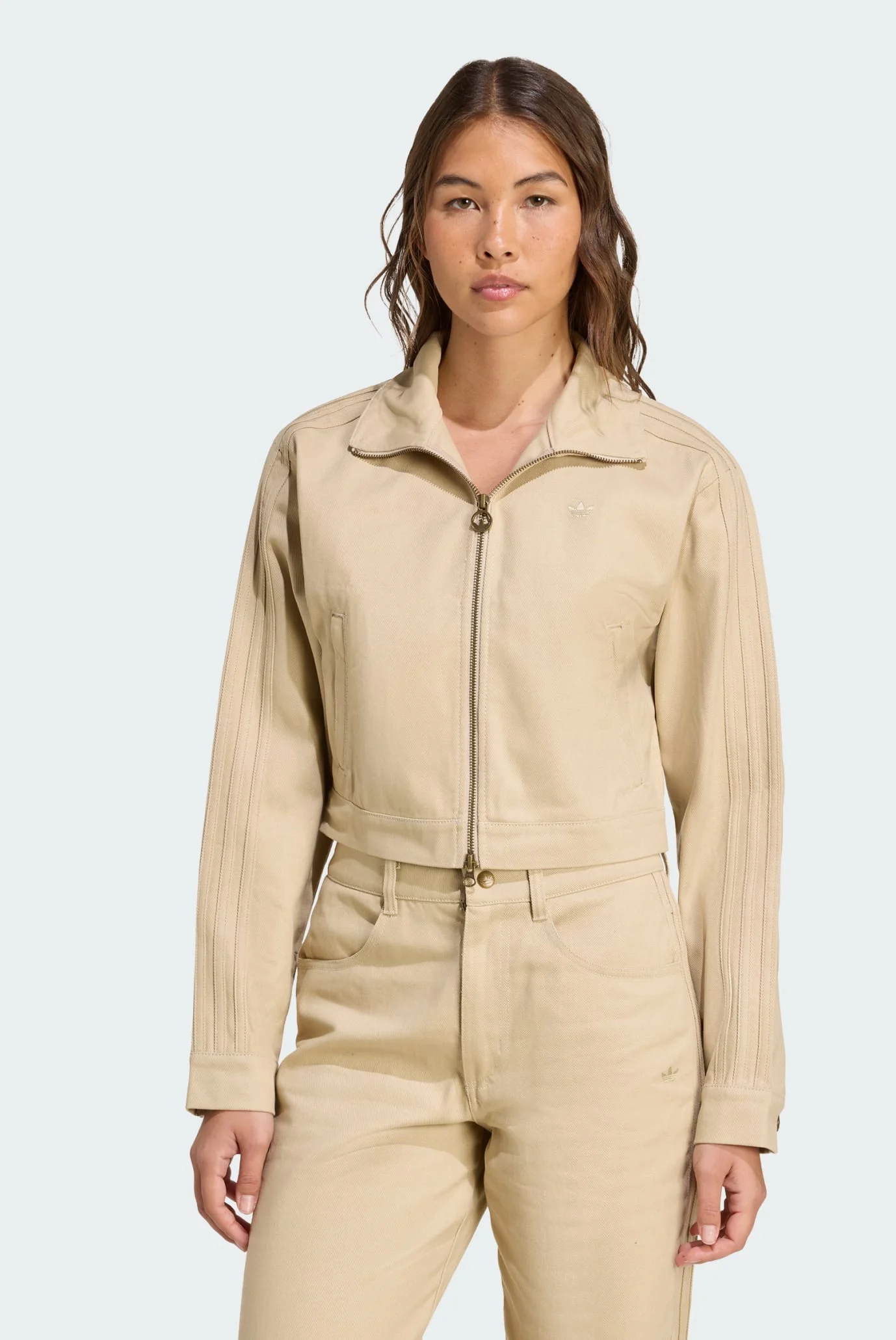 Жіноча бежева джинсова куртка Firebird Twill Crop adidas JX7600
