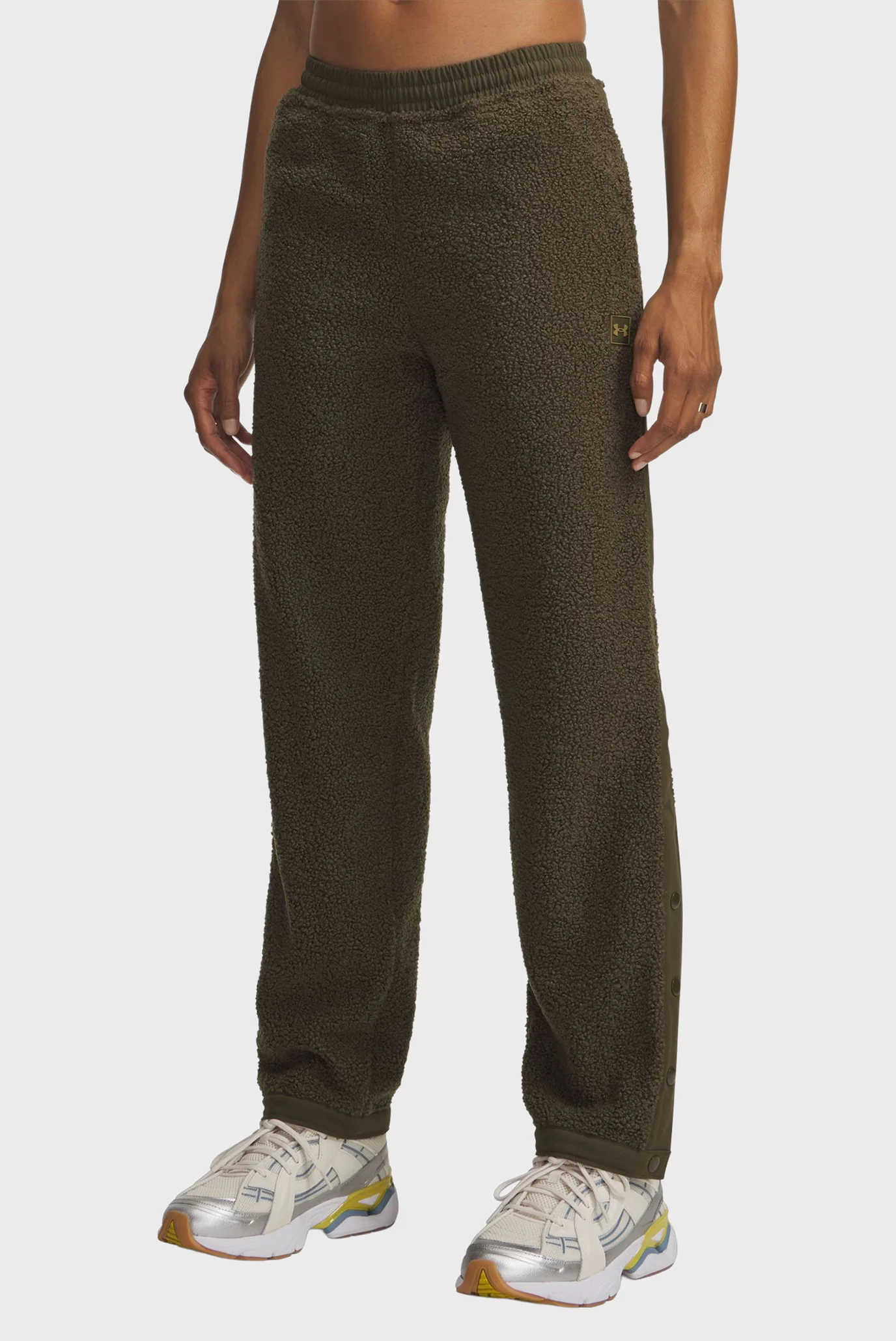 Жіночі оливкові спортивні штани UA High Pile Fleece Pants Under