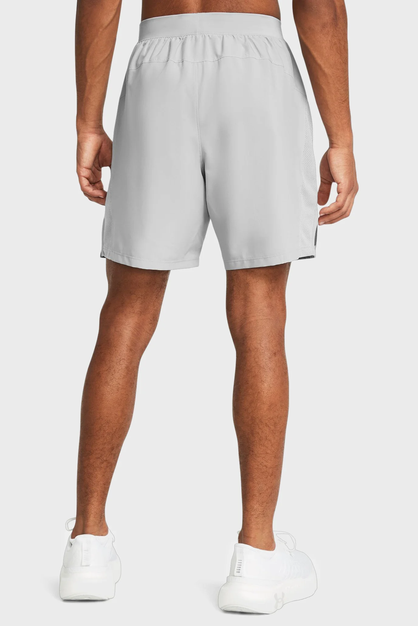 ハン23k（30-60） Мужские светло-серые шорты UA LAUNCH 7'' UNLINED SHORTS Under